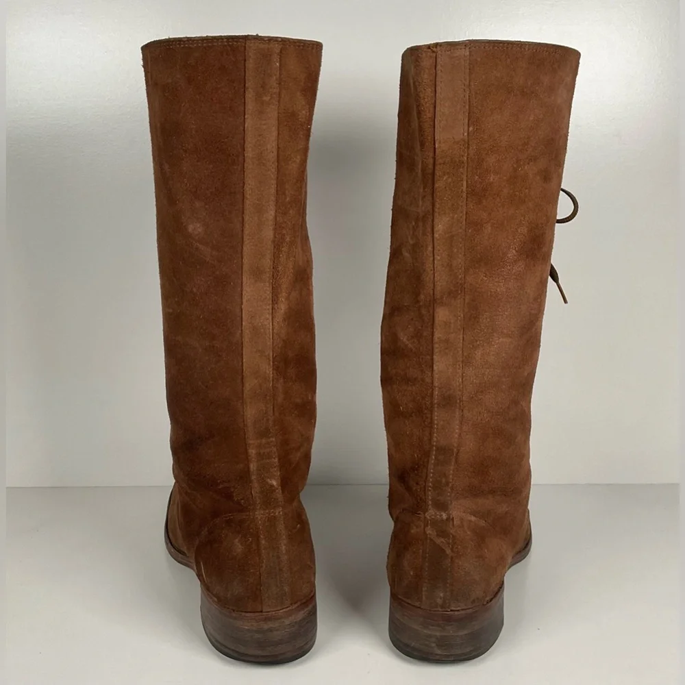 Vintage Tall Suede Lace Up Boots | USA Made | 1960s | Men’s 12 D